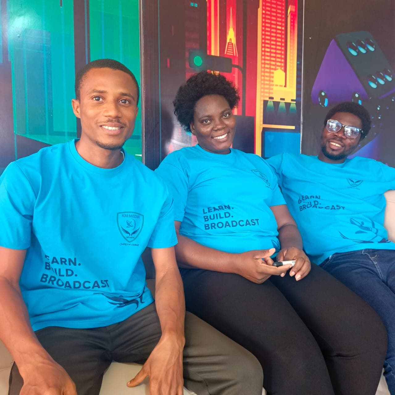 Trainers at the Broadcast Studio Set